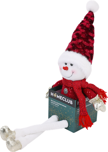 Фигура новогодняя HomeClub классика, Снеговик, с мягкими ногами, 64/79см, красная, фото