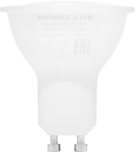 Лампа светодиодная HOMECLUB софит 7Вт GU10 теплый свет, Арт. LED-MRG-7GU1027, фото