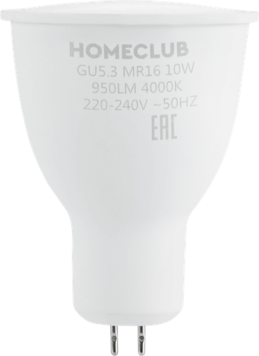 Лампа светодиодная HOMECLUB софит 10Вт GU5.3 нейтральный свет, Арт. LED-MR16-10GU5.340, картинка