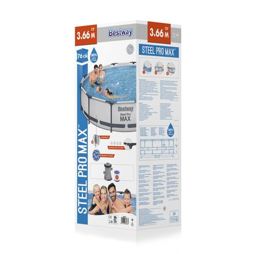 Бассейн каркасный BESTWAY Steel Pro Max 366х76см, круглый, Арт. 56416, крупный план