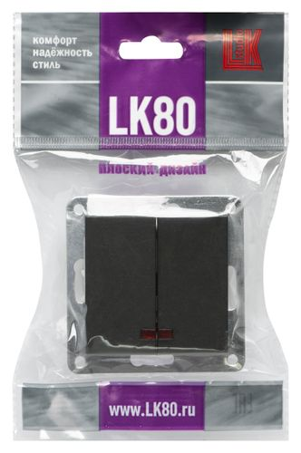 Выключатель 2-клавишный LK Studio LK80 841208 черный, картинка