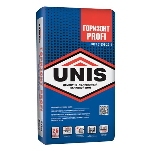 Высокопрочный наливной пол UNIS ГОРИЗОНТ PROFI 20 кг, фото