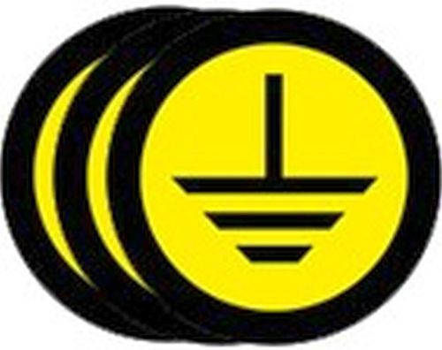 Наклейка информационная REXXON Заземление 8х8х8 см, изображение
