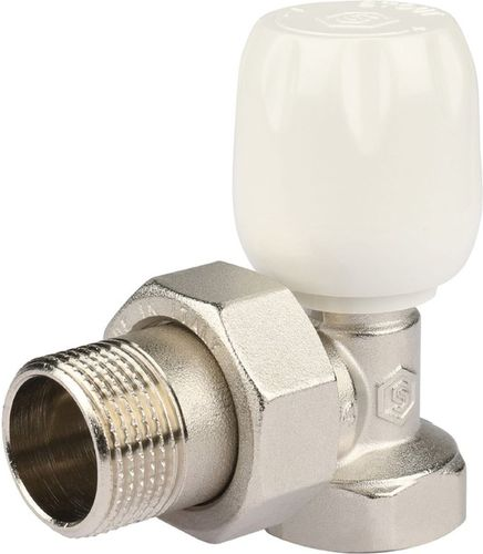 Клапан для радиатора латунь угловой 3/4" STOUT SVRs с неподъемным шпинделем, фотография