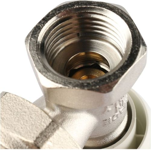 Клапан для радиатора латунь угловой 1/2" STOUT SVRs, крупный план