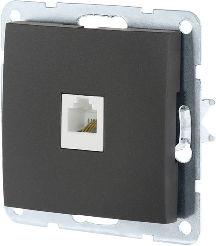 Розетка RJ-45 1 пост CROSSLINK LK60 черный бархат, фотография