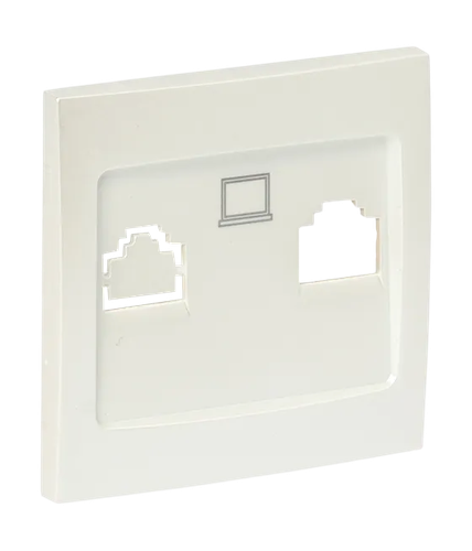 Панель лицевая ВАЛЕНСИЯ розетки RJ-45 1-МЕСТНАЯ жемчуг, изображение