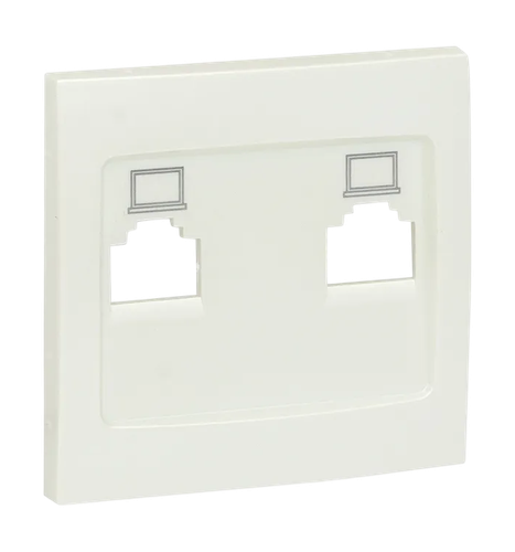 Панель лицевая ВАЛЕНСИЯ розетки RJ-45 2-МЕСТНАЯ жемчуг, картинка