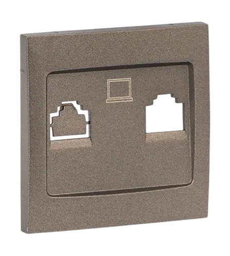 Розетка ВАЛЕНСИЯ EKF лицевая панель RJ-45 1-местная графит, изображение