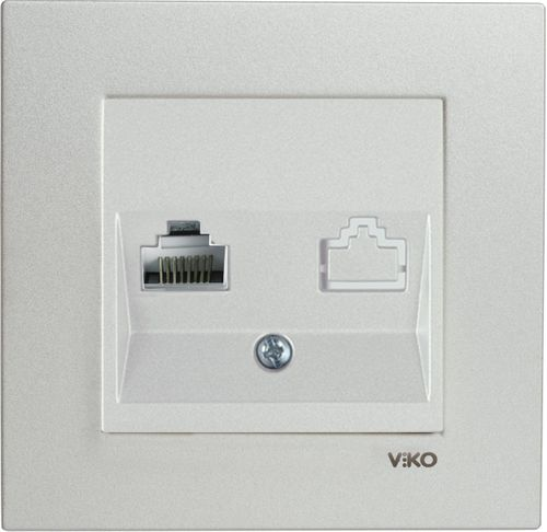 Розетка RJ-45 1 пост Viko Novella белый металлик, картинка