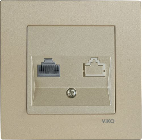 Розетка RJ-11 Viko Novella 4782 бронзовый, картинка