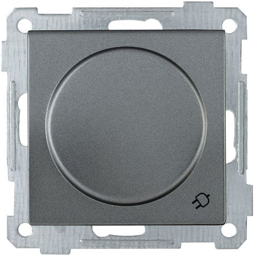 Розетка электрическая IEK BOLERO ERB16-K95-16 антрацит, изображение