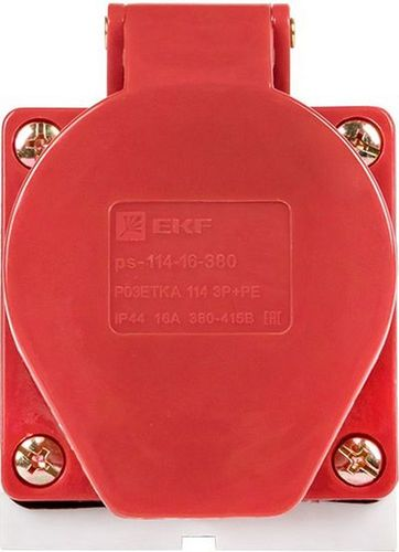 Розетка силовая EKF PROxima PS-114-16-380 красный, изображение