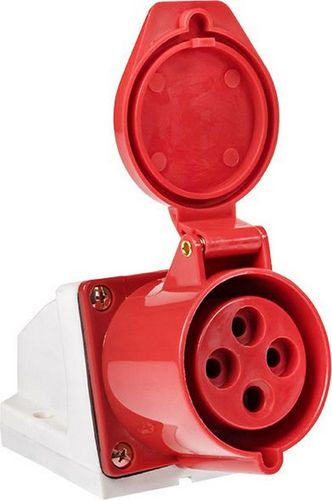 Розетка силовая EKF PROxima PS-114-16-380 красный, детальное фото