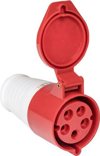 Розетка силовая EKF PROxima PS-225-32-380 красный, крупный план