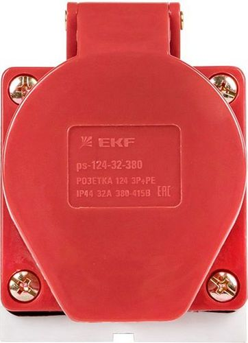 Розетка силовая EKF PROxima PS-124-32-380 красный, вид