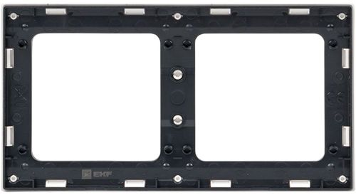 Рамка 2 поста EKF Стокгольм/PROxima EXM-G-305-10 белая с линией цвета черный, фото