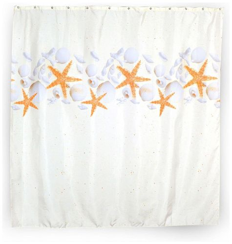 Штора для ванны Verran STARS 180х180 см оранжевая, изображение