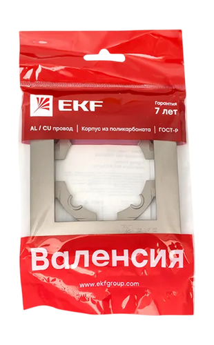 Рамка ВАЛЕНСИЯ EKF 1-местная кашемир EWM-G-301-40, крупный план
