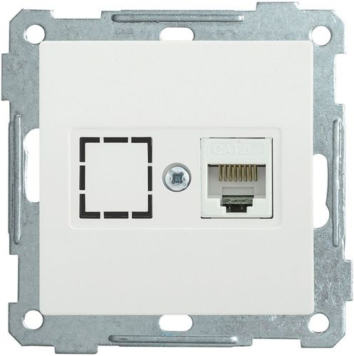 Розетка RJ-45 1 пост IEK BOLERO белый, крупный план