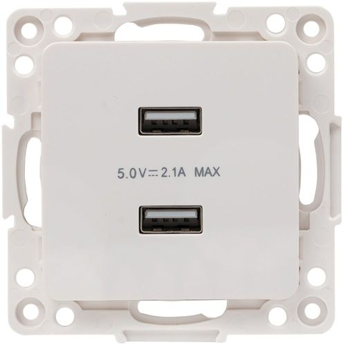 Розетка USB 2 поста EKF Стокгольм/PROxima белый, детальное фото