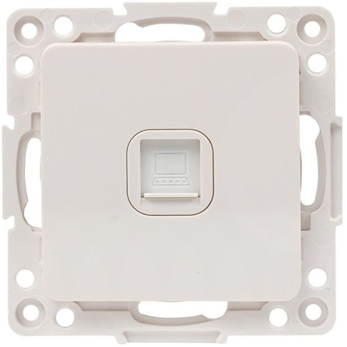 Розетка RJ-45 1 пост EKF Стокгольм/PROxima белый, крупный план