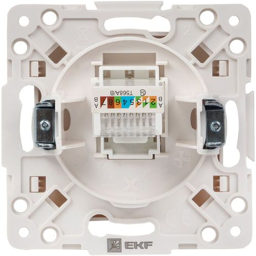 Розетка RJ-45 1 пост EKF Стокгольм/PROxima белый, детальное фото