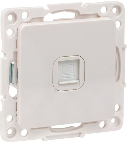 Розетка RJ-45 1 пост EKF Стокгольм/PROxima белый, крупный план