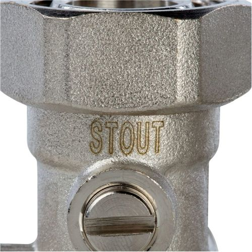 Узел нижнего подключения радиатора для однотрубной системы угловой 3/4" STOUT, фотография