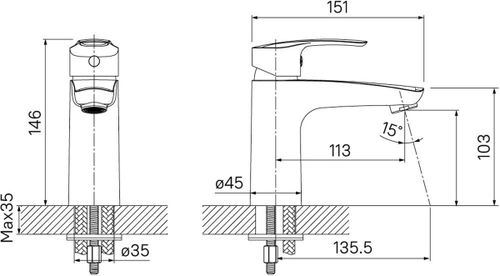 Смеситель для раковины IDDIS DUGLAS DUGSB00I01, изображение