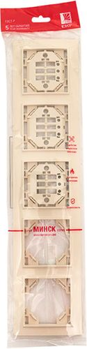 Рамка 5 постов EKF Минск ERM-G-305-20 бежевый, картинка