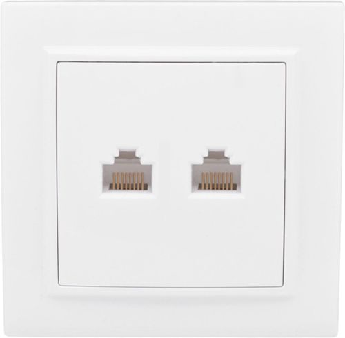 Розетка RJ-45,RJ-11 1 пост EKF Минск белый, вид