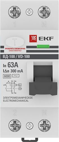 УЗО 300МА двухполюсный EKF PROX 2P 63А, изображение