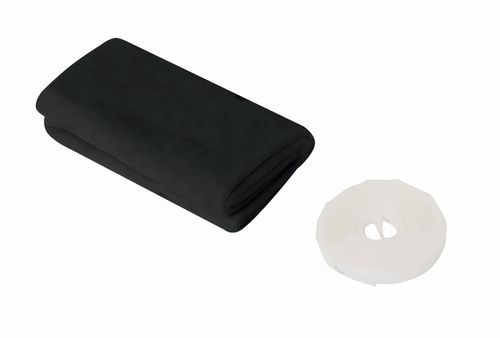 Полотно москитной сетки LUX-TOOLS 65х220 см черное липучки 2 шт, фотография