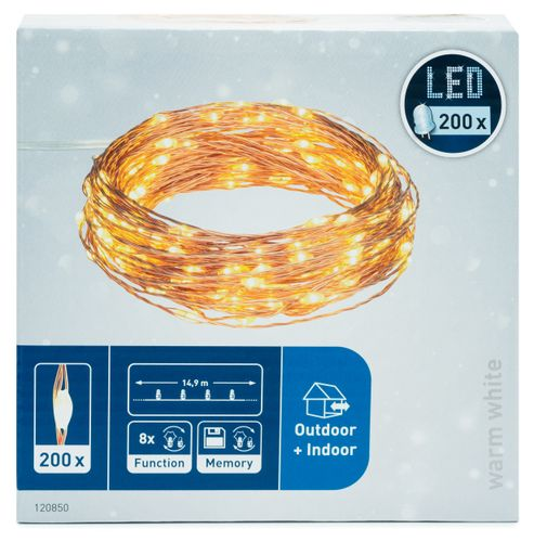 Гирлянда универсальная нить  200 LED белый 18,9 м, фото