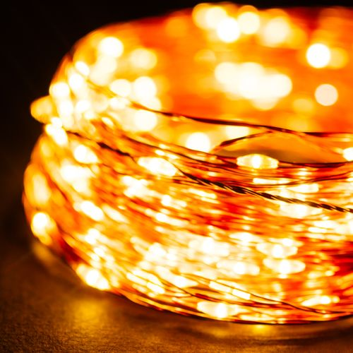 Гирлянда универсальная нить  200 LED белый 18,9 м, крупный план