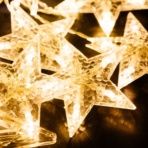 Гирлянда занавес со звездами 120 LED белый 2 м, детальное фото