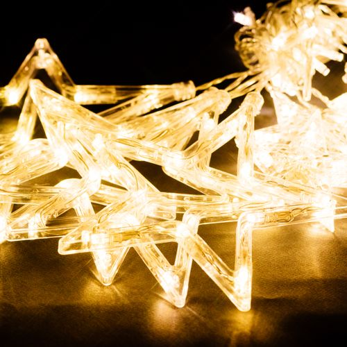Гирлянда занавес со звездами 120 LED белый 2 м, картинка