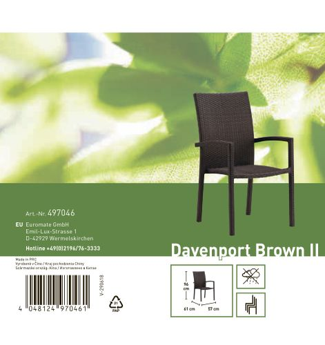 Стул Davenport садовый 61х57х96см, Арт. 497046, картинка