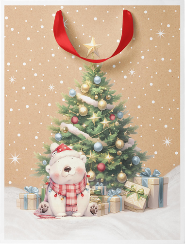 Пакет подарочный CITY HOME TRADE Christmas Kraft 32х26х12см, фото