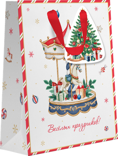 Пакет подарочный CITY HOME TRADE New Years Joy 23х18х10см, детальное фото
