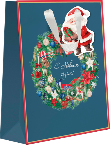 Пакет подарочный CITY HOME TRADE New Years Joy 23х18х10см, крупный план