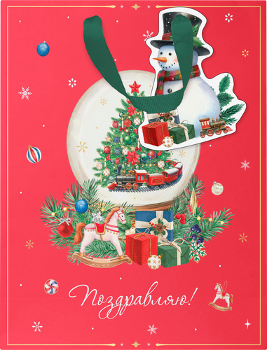 Пакет подарочный CITY HOME TRADE New Years Joy 23х18х10см, крупный план