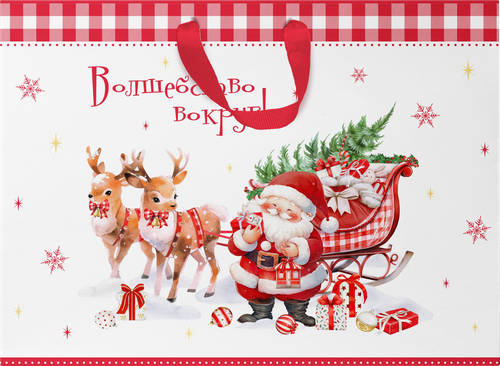 Пакет подарочный CITY HOME TRADE New Years Joy 30х40х15см, фото