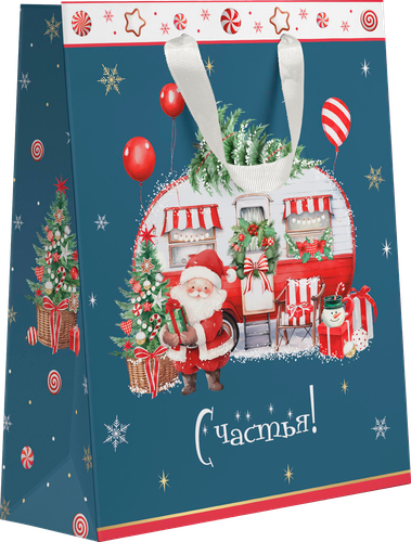 Пакет подарочный CITY HOME TRADE New Years Joy 31х26х11см, эффект, фотография