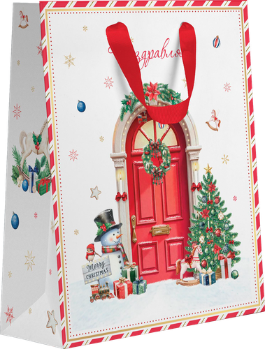 Пакет подарочный CITY HOME TRADE New Years Joy 31х26х11см, эффект, вид