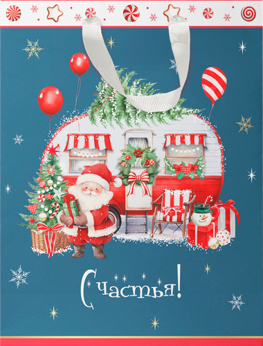 Пакет подарочный CITY HOME TRADE New Years Joy 31х26х11см, эффект, фотография