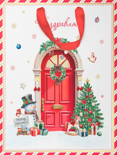 Пакет подарочный CITY HOME TRADE New Years Joy 31х26х11см, эффект, картинка