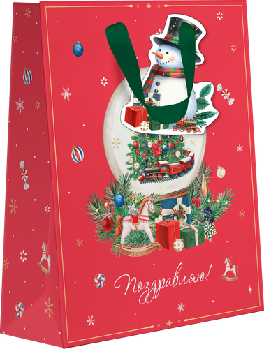Пакет подарочный CITY HOME TRADE New Years Joy 31х26х11см, изображение