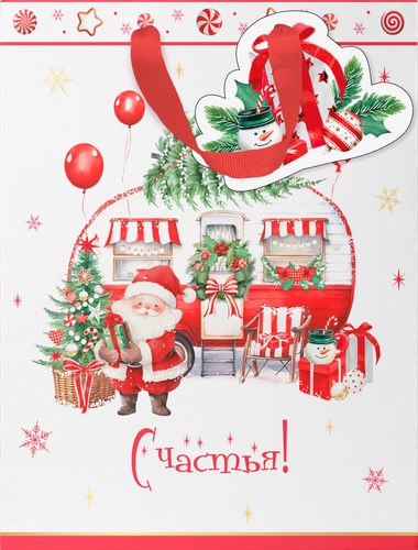 Пакет подарочный CITY HOME TRADE New Years Joy 31х26х11см, картинка